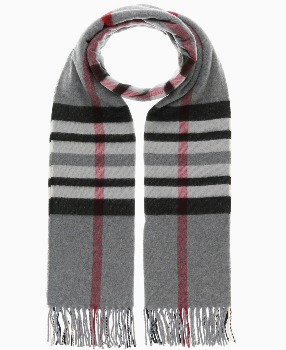 Fraas Women's Eco-exploded Plaid Wrap Cashmink Scarf In Medium Gray