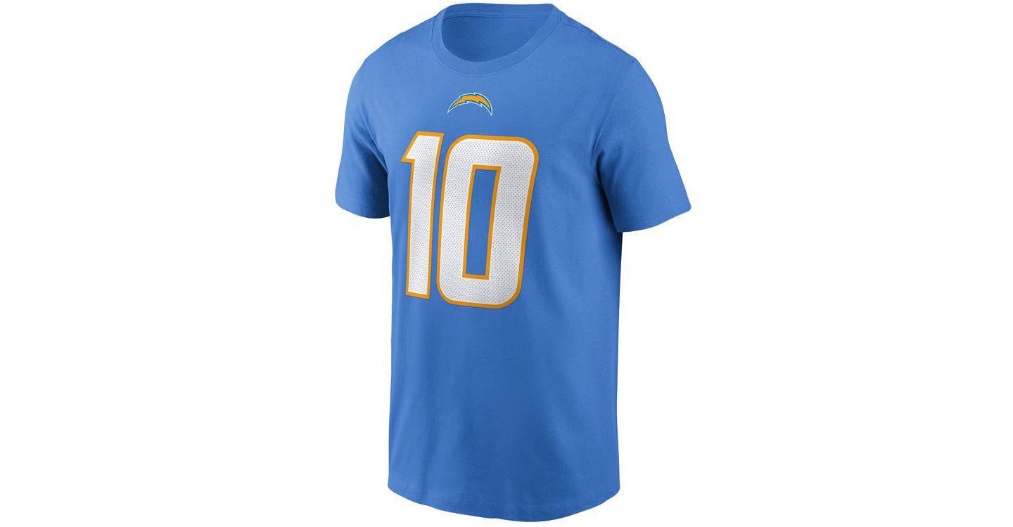 Мужская футболка Nike Los Angeles Chargers Pride Name and Number Wordmark 3.0 Player T-shirt Justin Herbert — фото 2