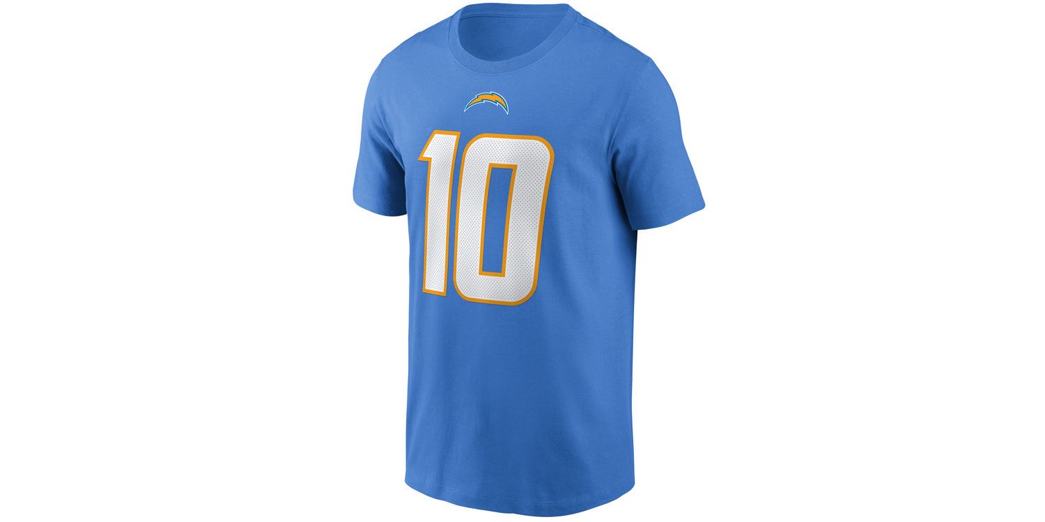 Los Angeles Chargers Men's Pride Name and Number Wordmark 3.0 Player T-shirt Justin Herbert