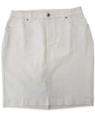 macy's black denim skirt