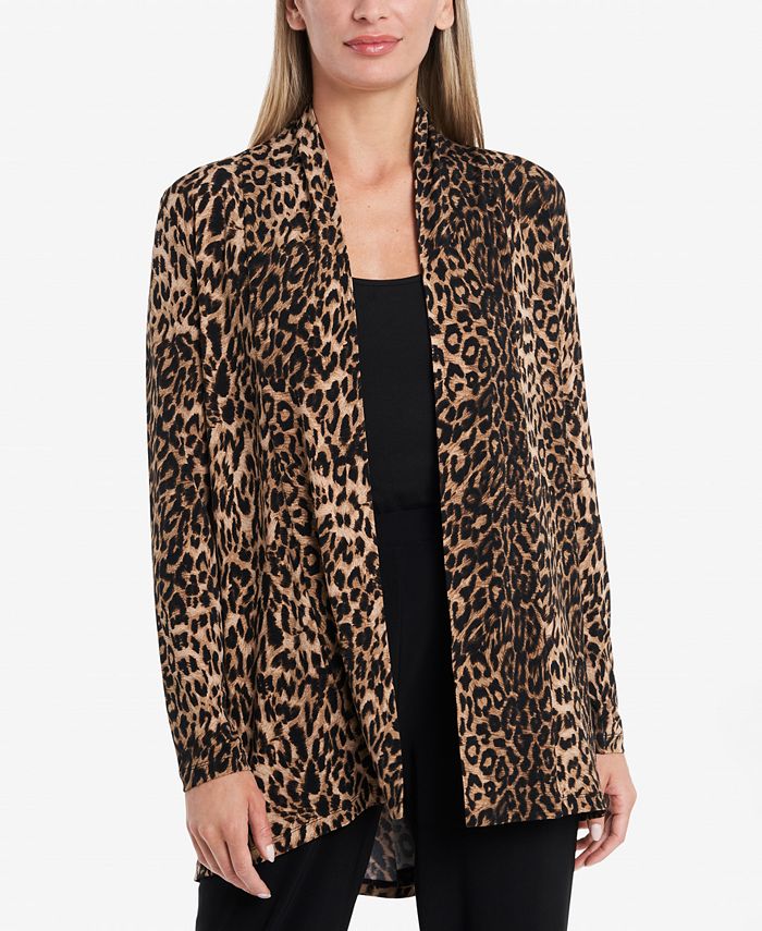 Vince Camuto Petite Open Front Animal Print Cardigan Sweater Macy s