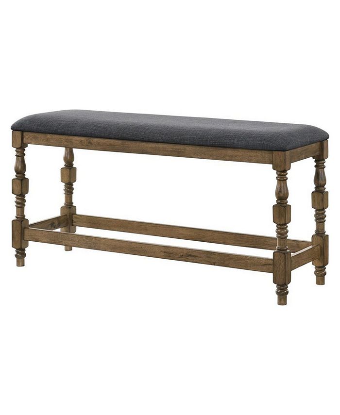 Furniture of America Elmsford Upholstered Counter Bench Macy's