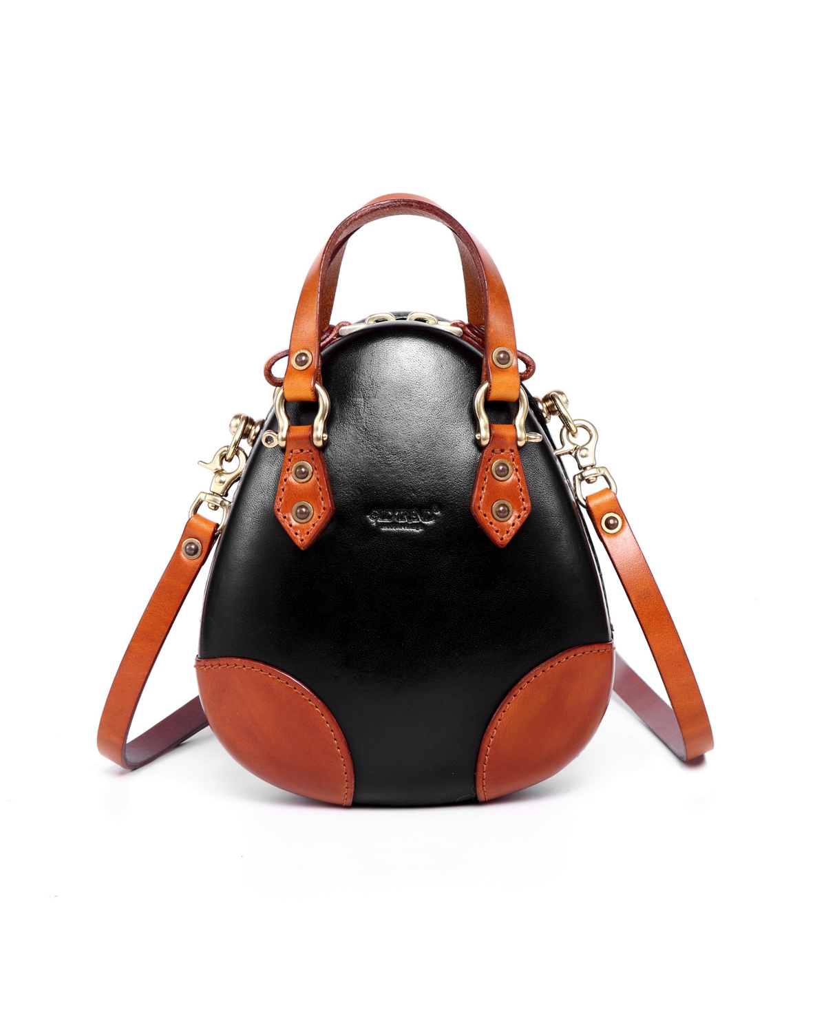 Women's Genuine Leather Fairy Lantern Mini Satchel - Slate