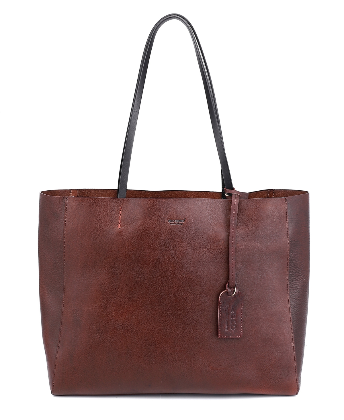 Women's Genuine Leather Out West Tote Bag - Brown
