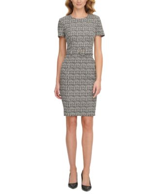 Calvin Klein Millennium Jacquard Sheath Dress - Macy's