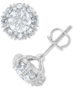 image of Diamond Halo Earrings (2-1/3 ct. t.w.) in 14k White Gold