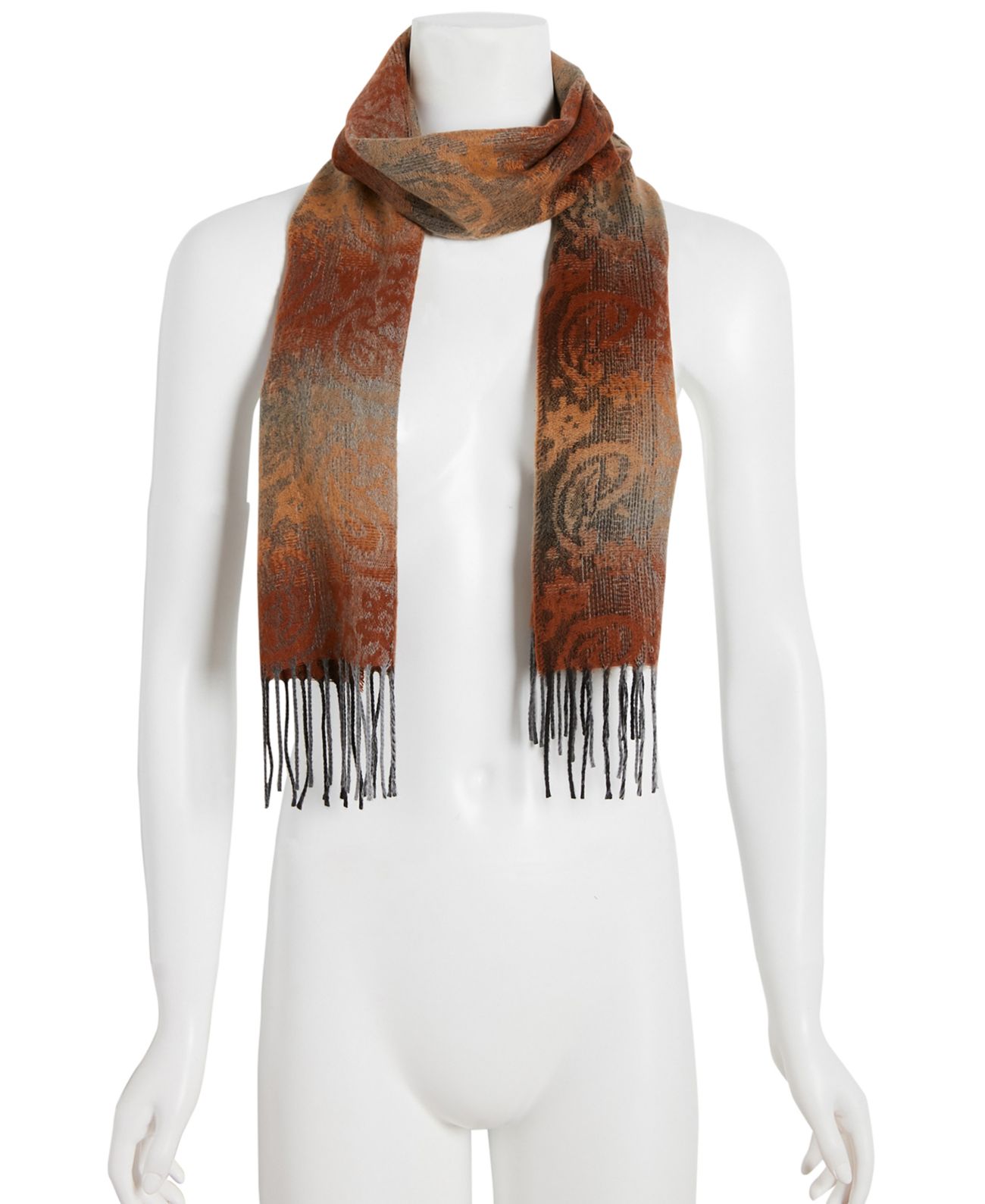 Steve Madden Mid Weight Ombre Paisley Muffler Scarf - Brown