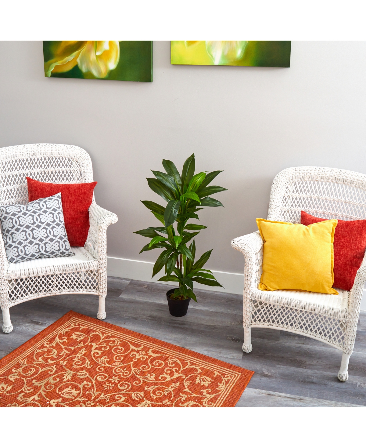 NEARLY NATURAL DRACAENA ARTIFICIAL PLANT, REAL TOUCH 