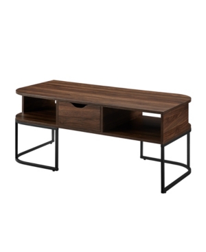 Walker Edison 1 Drawer Curved Coffee Table