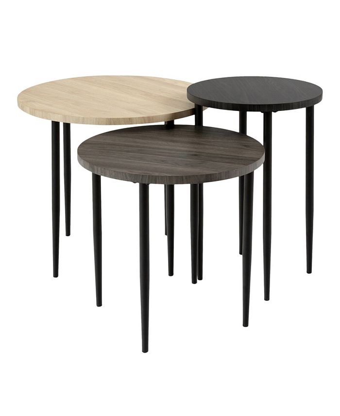 Walker Edison 3 Piece Round Nesting Coffee Table Set Macy's