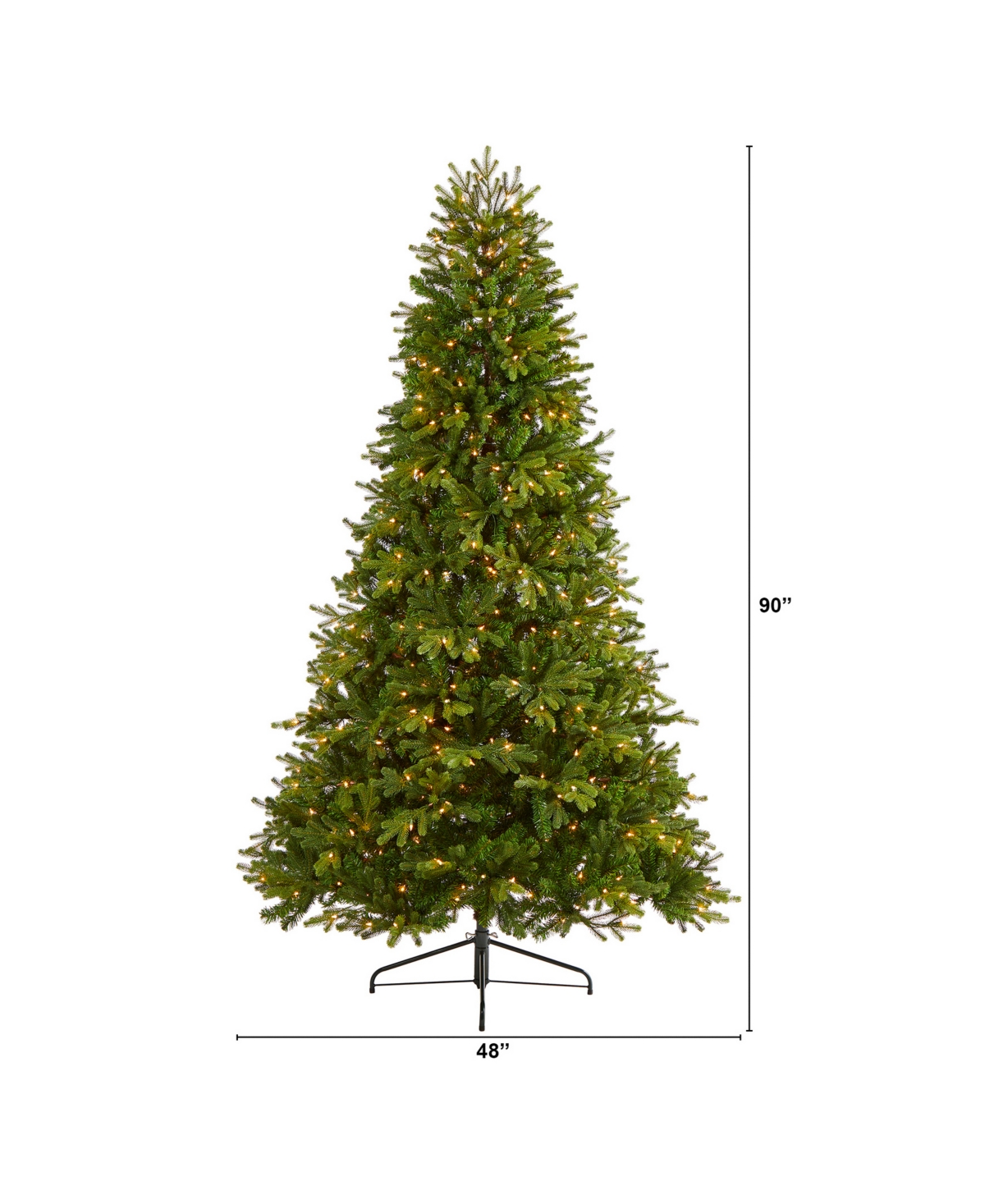 Nearly Natural Washington Fir Artificial Christmas Tree with 600 Clear Lights and 1610 Bendable Branches