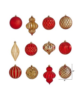 Holiday Lux Shatterproof, 12 Count Christmas Tree Ornament Set