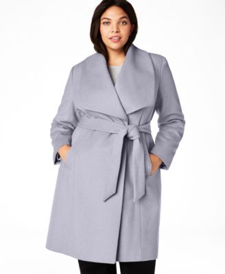 plus size hooded wrap coat