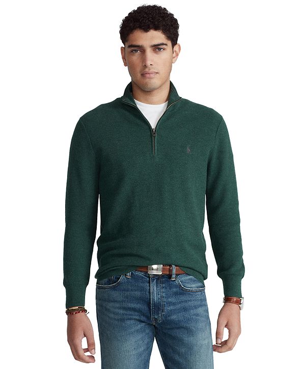 Polo Ralph Lauren Men's Cotton Quarter-Zip Sweater & Reviews - Sweaters ...