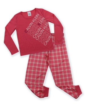 image of Calvin Klein Big Girls 2-Piece Pajama Set