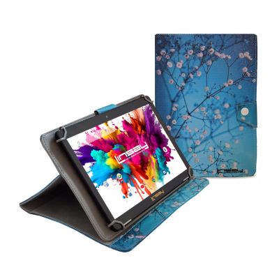 New 10.1" Tablet Octa Core 128GB Bundle with Spring Flowers Case Newest Android 14