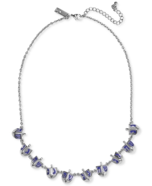 image of Inc Silver-Tone Dreidel Collar Necklace, 18