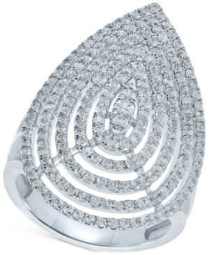 image of Diamond Openwork Teardrop Statement Ring (1-1/2 ct. t.w.) in 10k White Gold