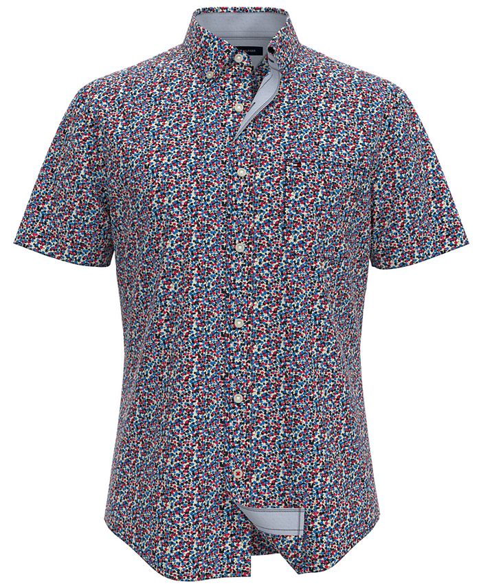 Tommy Hilfiger Men's Wilmington Custom-Fit Floral-Print Shirt - Macy's