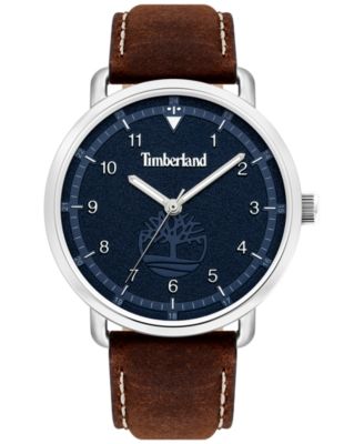 Timberland - Men's Brown Leather Strap Watch 46mm