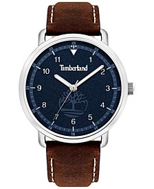 Men's Brown Leather Strap Watch 46mm