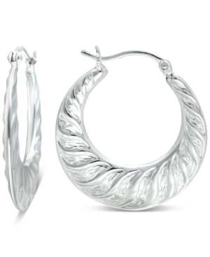 image of Giani Bernini Small Fancy Hoop Earrings in Sterling Silver, Created for Macy-s