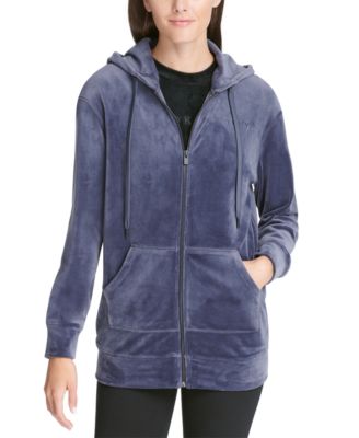 dkny sport velour zip hoodie