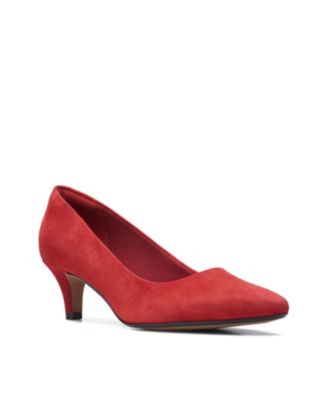 clarks pumps red