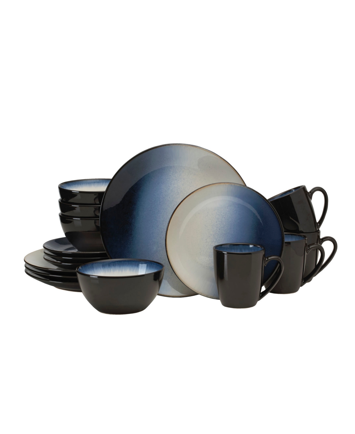 Gourmet Basics by Mikasa asher blue 16 pc dinnerware set, service for 4 - Blue