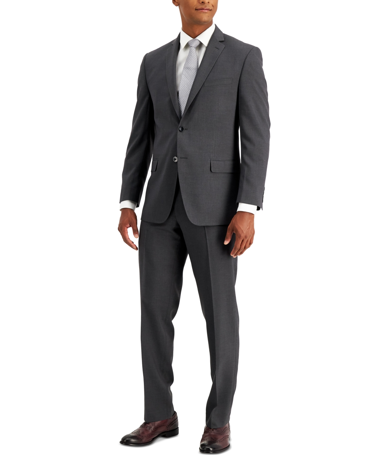 Shop Marc New York By Andrew Marc Men's Modern-fit Suit In Charcoal Solid