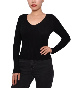 image of Planet Gold Juniors- Rib-Knit Strappy-Back Sweater