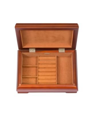 Mele Co. Carmen Wooden Jewelry Box in Walnut Finish
