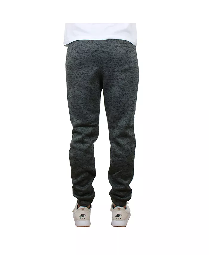 Men's Slim-Fit Marled Fleece Joggers with Zipper Side Pockets - thumbnail 3