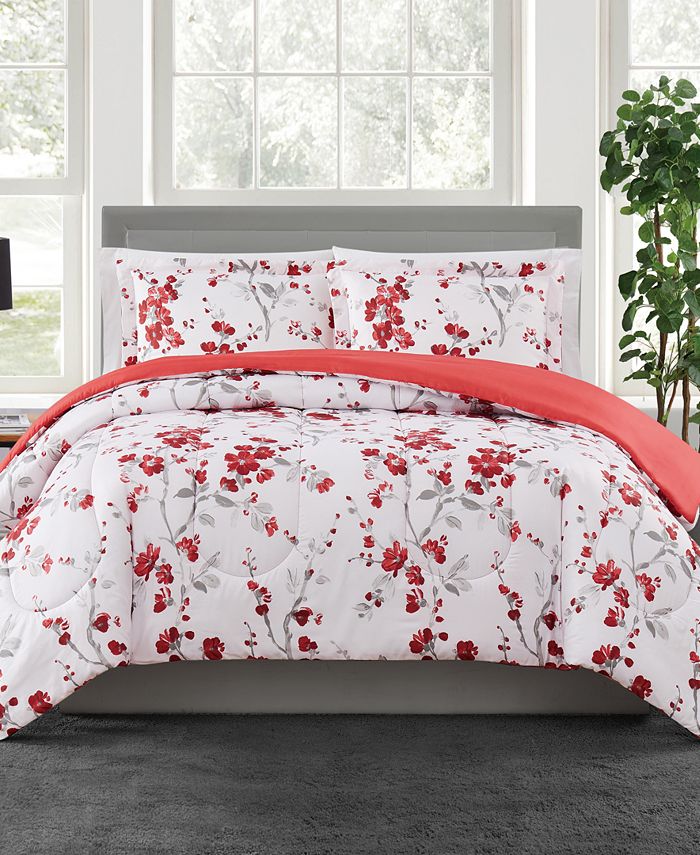 Pem America Cherry Blossom 2Pc. Reversible Twin Comforter Set, Created