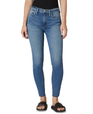 image of Hudson Jeans Barbara High-Rise Frayed-Hem Ankle Skinny Jeans