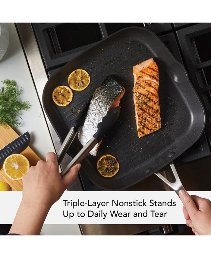 KitchenAid Hard Anodized Induction Nonstick Stovetop Grill Pan, 11.25