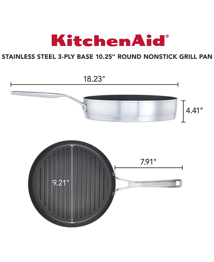 KitchenAid 3Ply Base Stainless Steel Nonstick Induction Stovetop Grill
