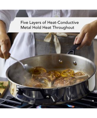 5-Ply Clad Stainless Steel 10 Piece Cookware Induction Pots and Pans Set