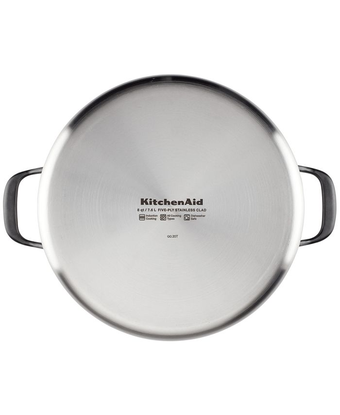 KitchenAid 5Ply Clad Stainless Steel 8 Quart Stockpot with Lid Macy's