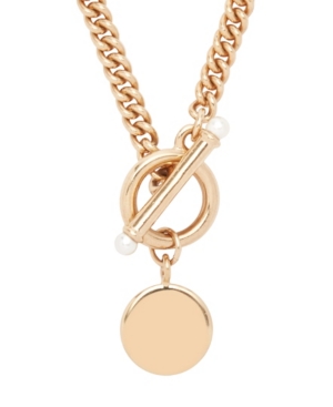 image of brook & york 14K Rose Gold Plated Stella Pearl Toggle Necklace