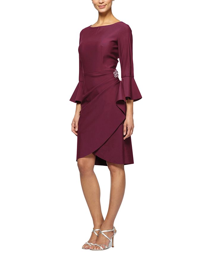 Alex evenings bell cheap sleeve sheath dress