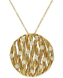 D'Oro by EFFY® Diamond Textured Circle Pendant (3/4 ct. t.w.) in 14k Gold