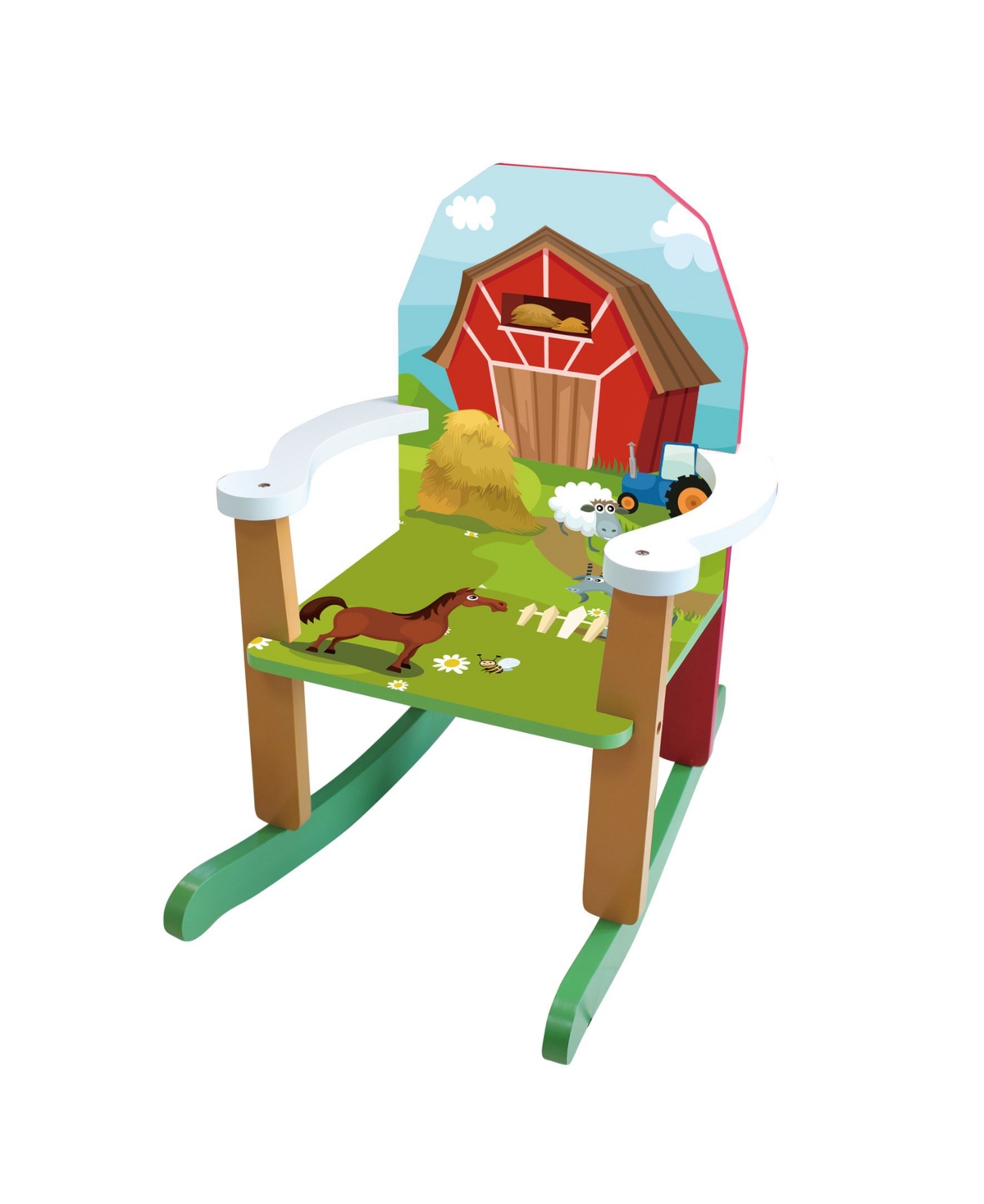 Homeware Wood Farm Rocking Chair In Multi