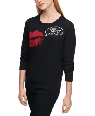 DKNY - Crewneck Kiss Lips Graphic Sweater