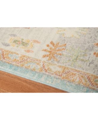 Bohemian BHM-3 Aqua and Beige 7'9" x 9'9" Outdoor Area Rug