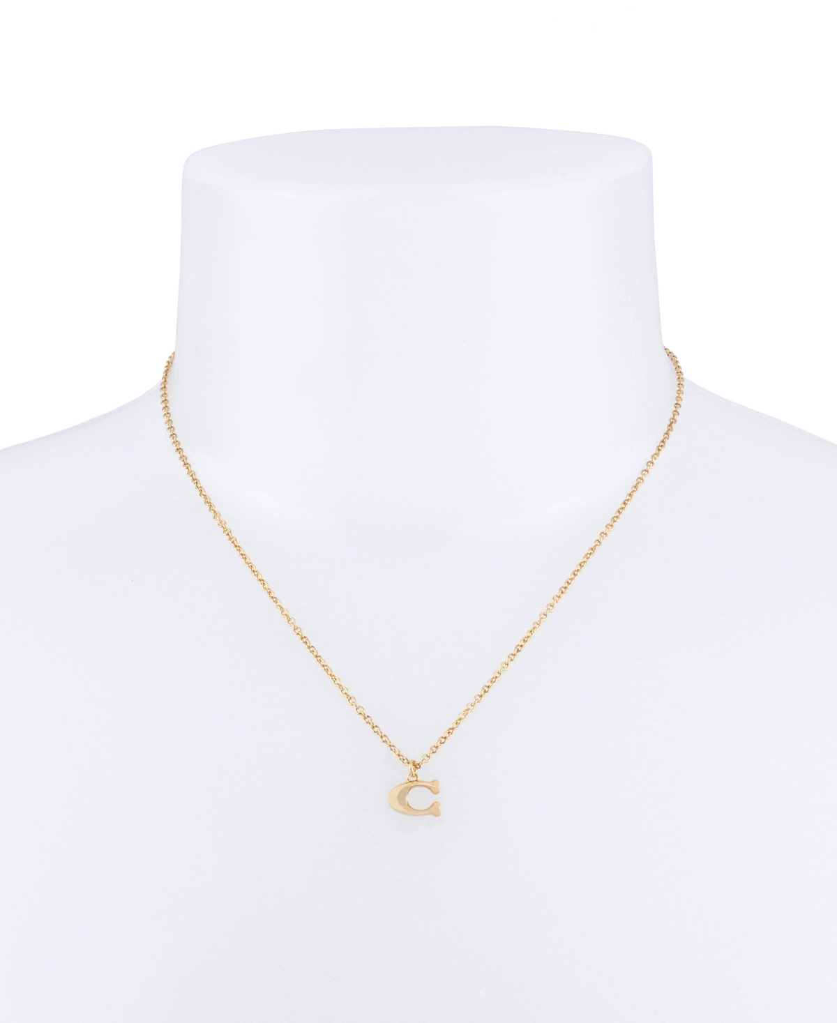 Coach Signature C Starter Necklace, 16" + 2" extender