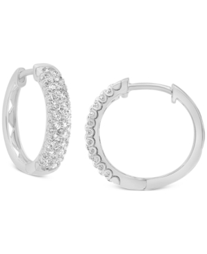 image of Diamond Hoop Earrings (1/2 ct. t.w.) in 14k White Gold.
