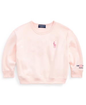 image of Little Girls Pink Pony Fleece Sweatshirt