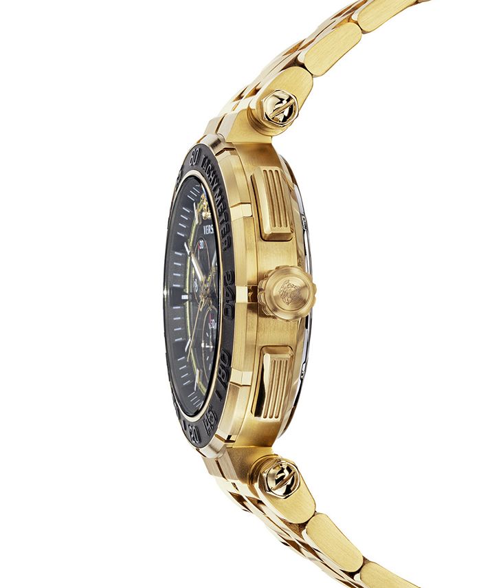 Versace Men's Swiss Chronograph Greca GoldTone Stainless Steel