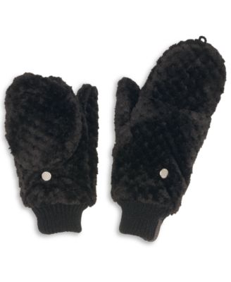 Calvin Klein - Faux Fur Textured Flip-Top Mittens